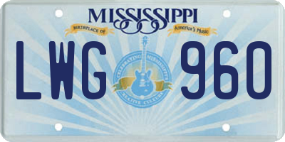 MS license plate LWG960