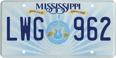 MS license plate LWG962