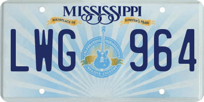 MS license plate LWG964