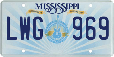 MS license plate LWG969