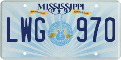 MS license plate LWG970
