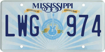 MS license plate LWG974