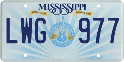 MS license plate LWG977
