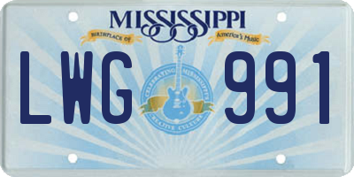 MS license plate LWG991