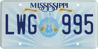 MS license plate LWG995