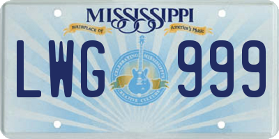MS license plate LWG999