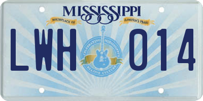 MS license plate LWH014