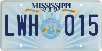 MS license plate LWH015