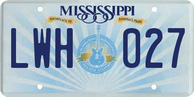 MS license plate LWH027