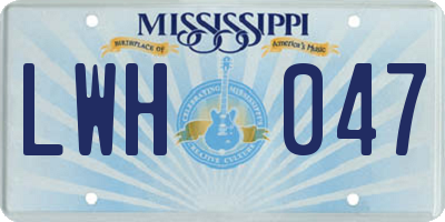 MS license plate LWH047