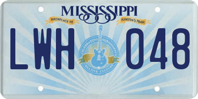 MS license plate LWH048