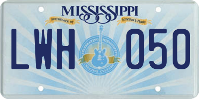 MS license plate LWH050
