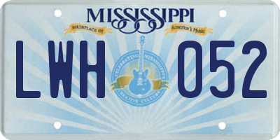 MS license plate LWH052