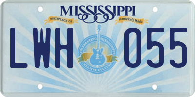 MS license plate LWH055