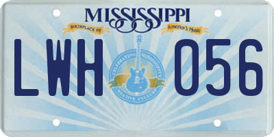 MS license plate LWH056