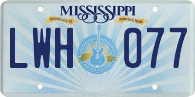 MS license plate LWH077