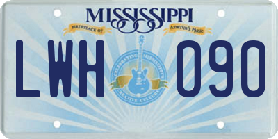 MS license plate LWH090