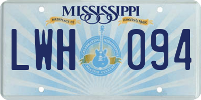 MS license plate LWH094