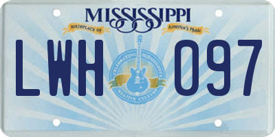 MS license plate LWH097