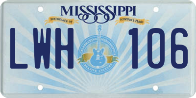 MS license plate LWH106