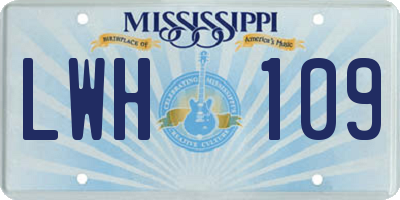 MS license plate LWH109