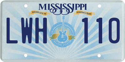 MS license plate LWH110
