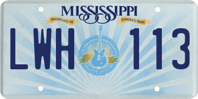 MS license plate LWH113