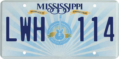 MS license plate LWH114