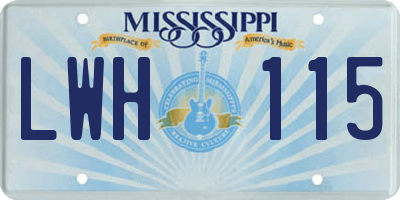 MS license plate LWH115