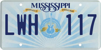 MS license plate LWH117