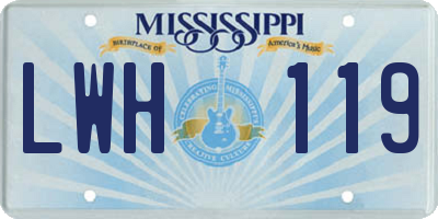 MS license plate LWH119