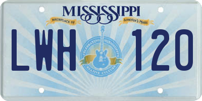 MS license plate LWH120