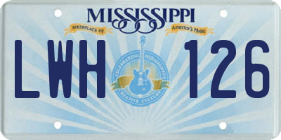 MS license plate LWH126
