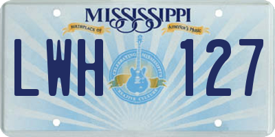 MS license plate LWH127
