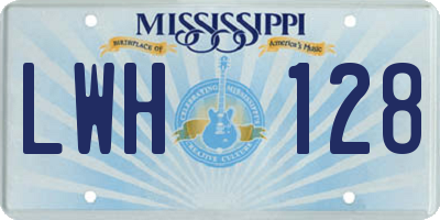 MS license plate LWH128