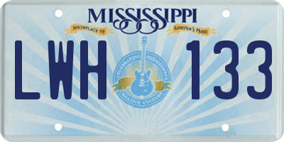 MS license plate LWH133
