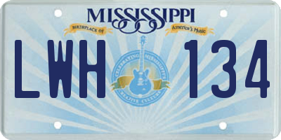 MS license plate LWH134