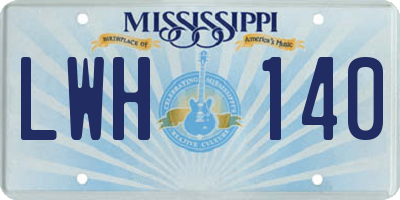 MS license plate LWH140