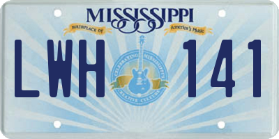 MS license plate LWH141