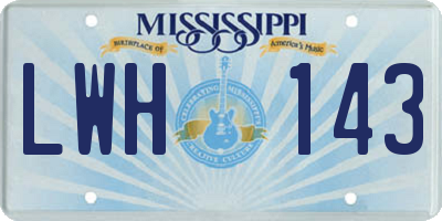 MS license plate LWH143