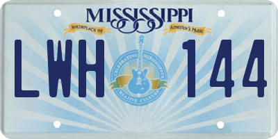 MS license plate LWH144