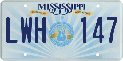 MS license plate LWH147