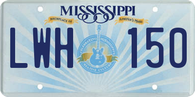 MS license plate LWH150