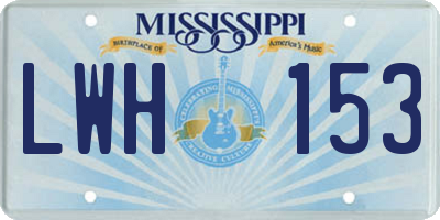 MS license plate LWH153