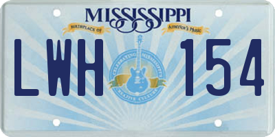 MS license plate LWH154