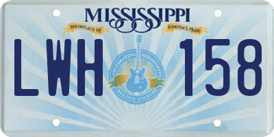 MS license plate LWH158