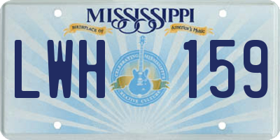 MS license plate LWH159