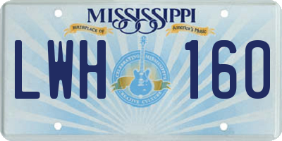 MS license plate LWH160