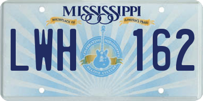 MS license plate LWH162