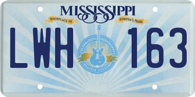 MS license plate LWH163